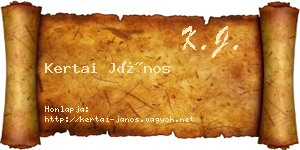 Kertai János névjegykártya